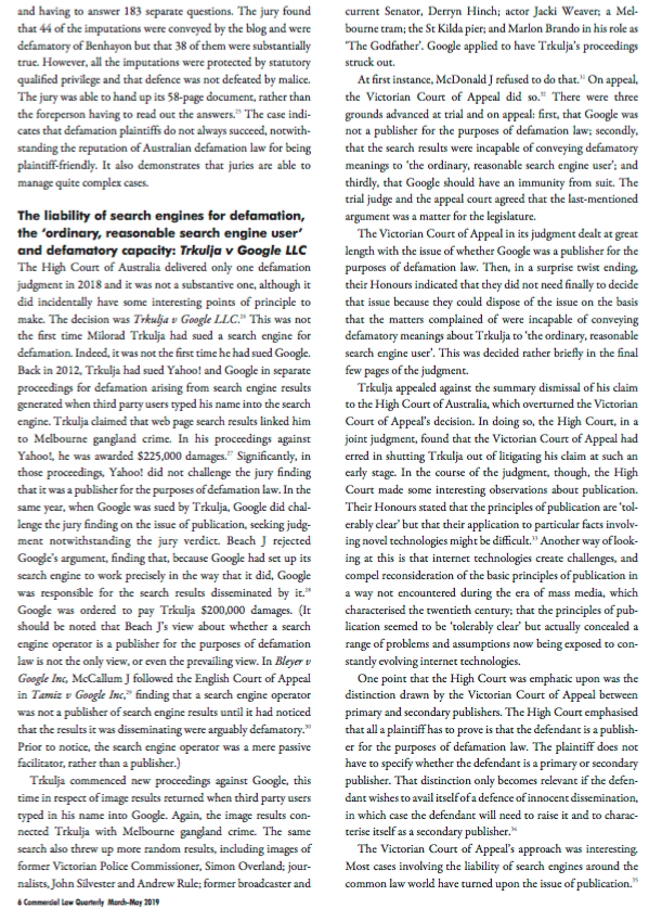 the volume of case law News also pleaded a statutory defence of