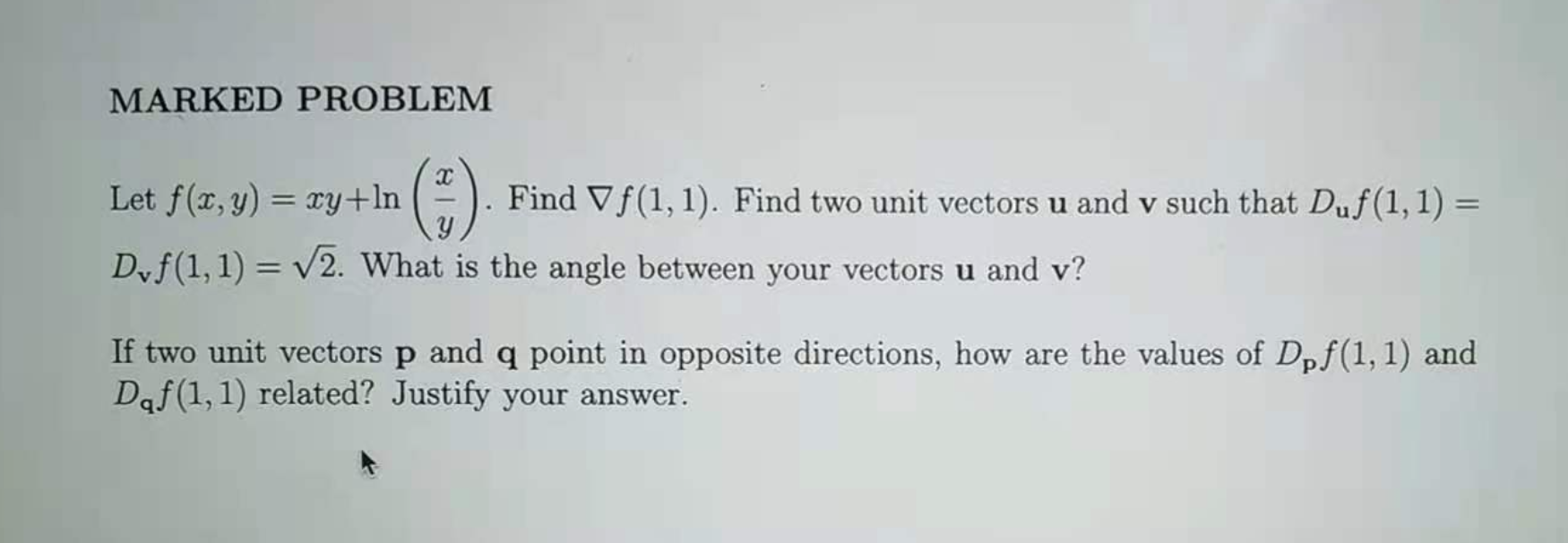 Please show the process, thanks:) MARKED PROBLEM Let f(x, y) = ry