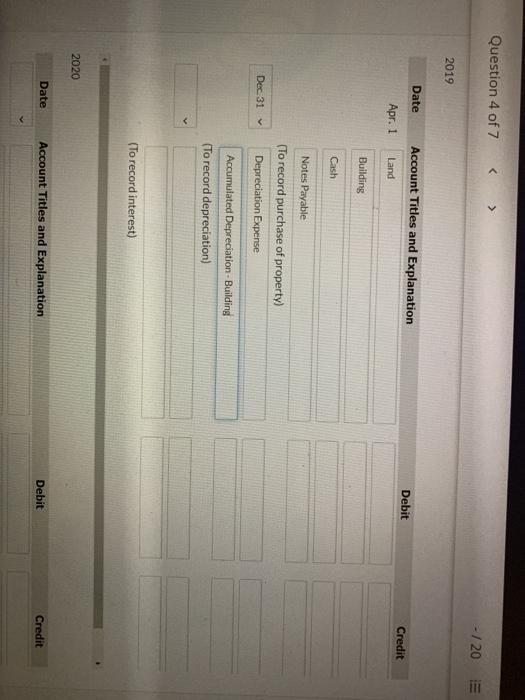 Attempt in Progress Crane Company purchased land and a building on April