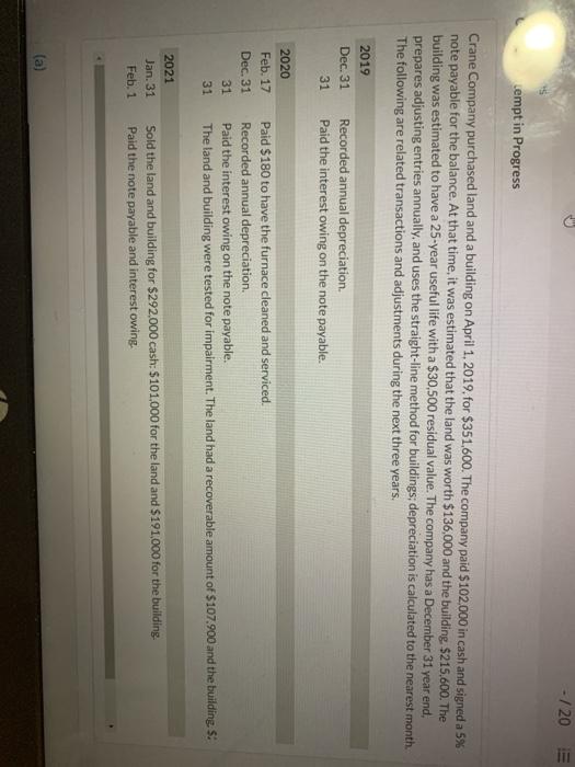 building was estimated to have a 25-year useful life with a $30.500