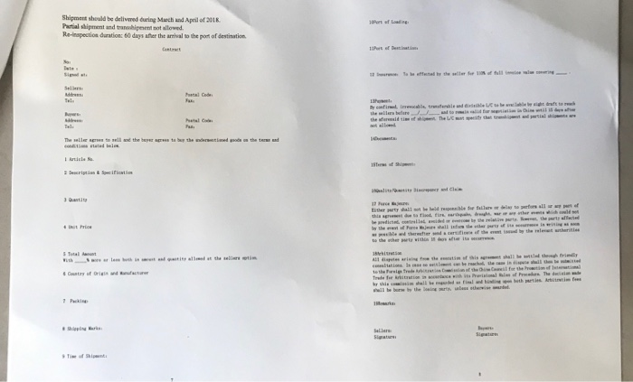 same as the 2nd picture VII. Contract drafting (10) Suppose your were