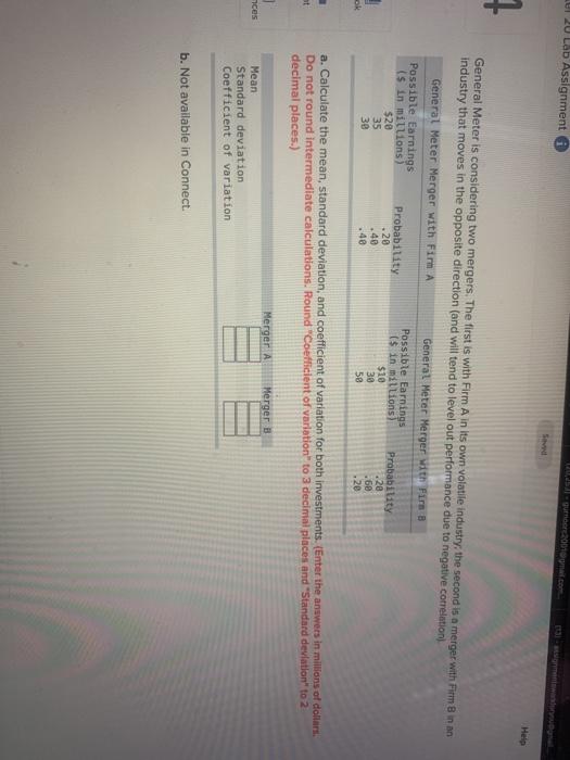  U 20 Lab Assignment Help 7 General Meter is considering two