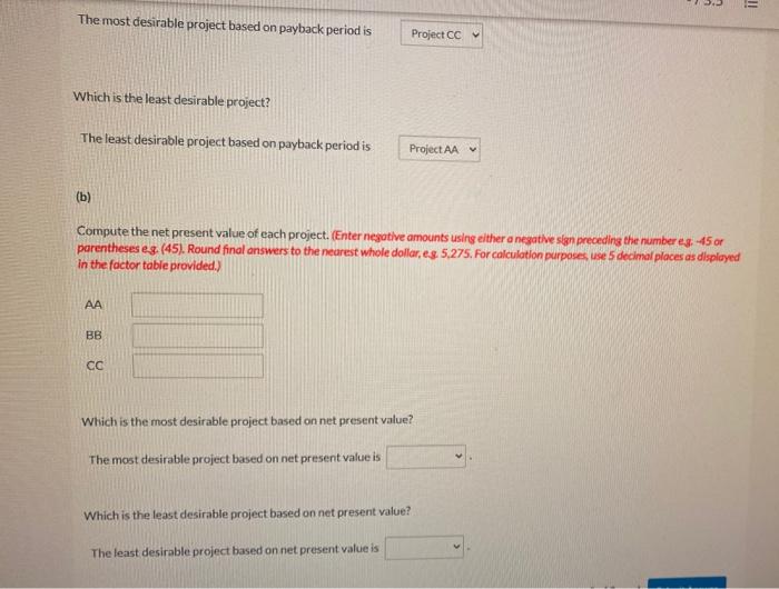 new projects, each requiring an equipment investment of $25,740. Each project will