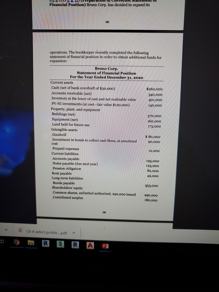 5.4 (LO 3, 4, Preparation Corrected statement UI Financial Position) Bruno