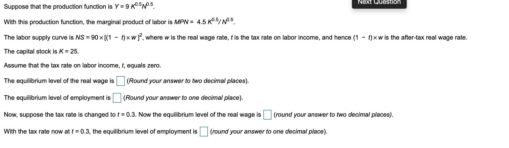 q. 14 ex Iues Ion Suppose that the production function is Y: