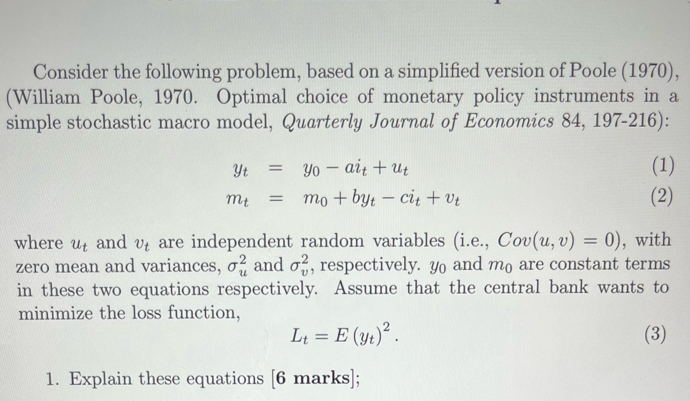  Consider the following problem, based on a simplified version of Poole
