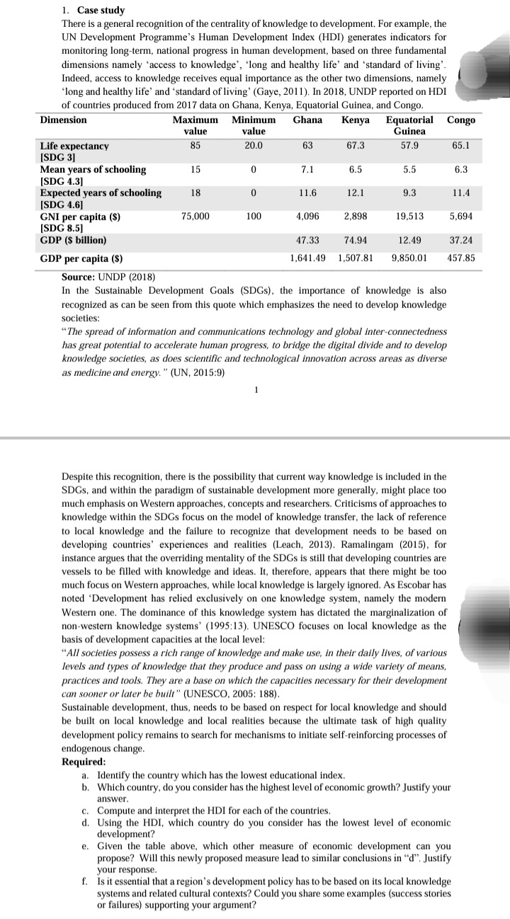  1. Case study There is a general recognition of the centrality
