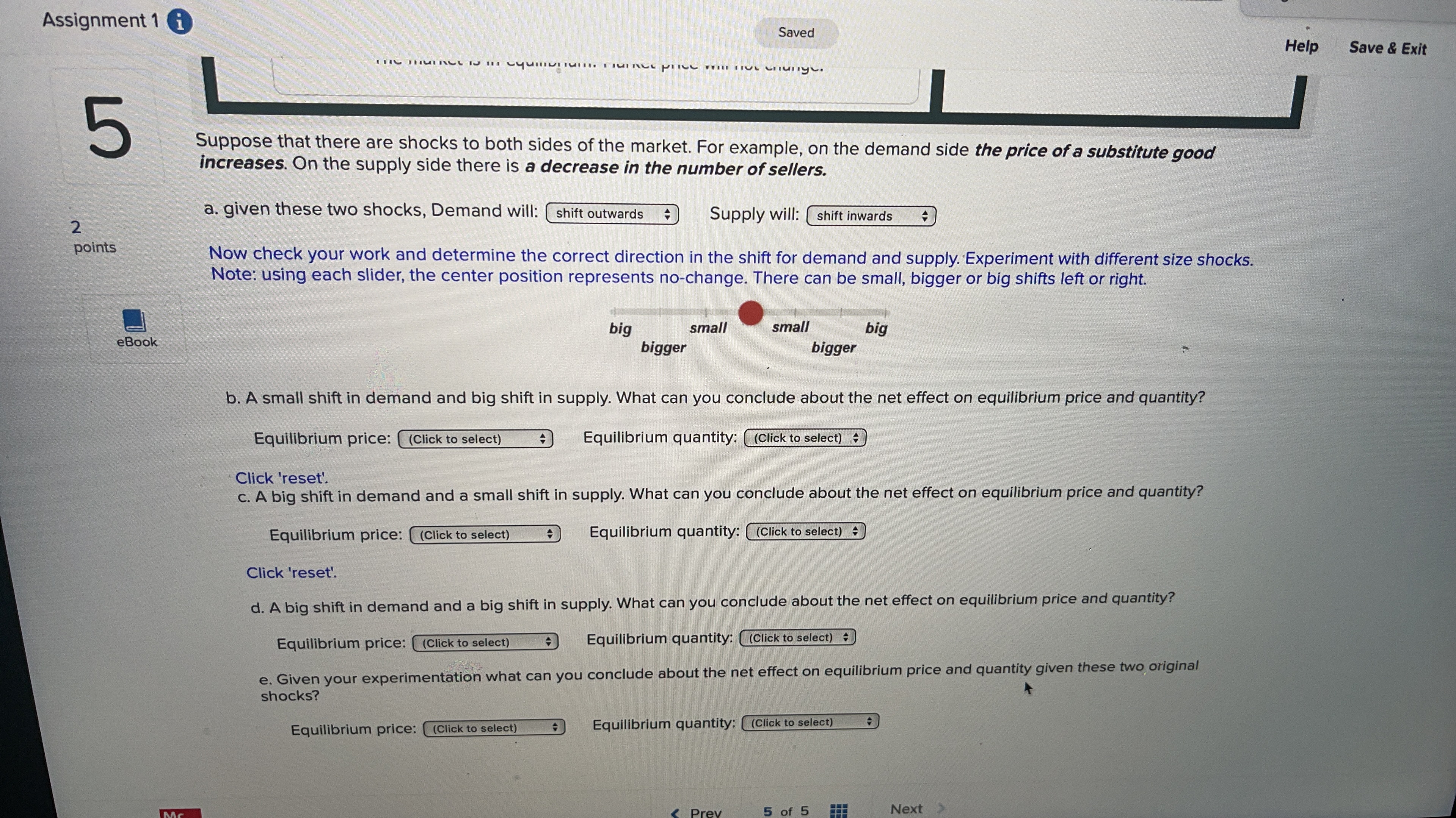  Assignment 1 i Saved Help Save & Exit 5 Suppose that