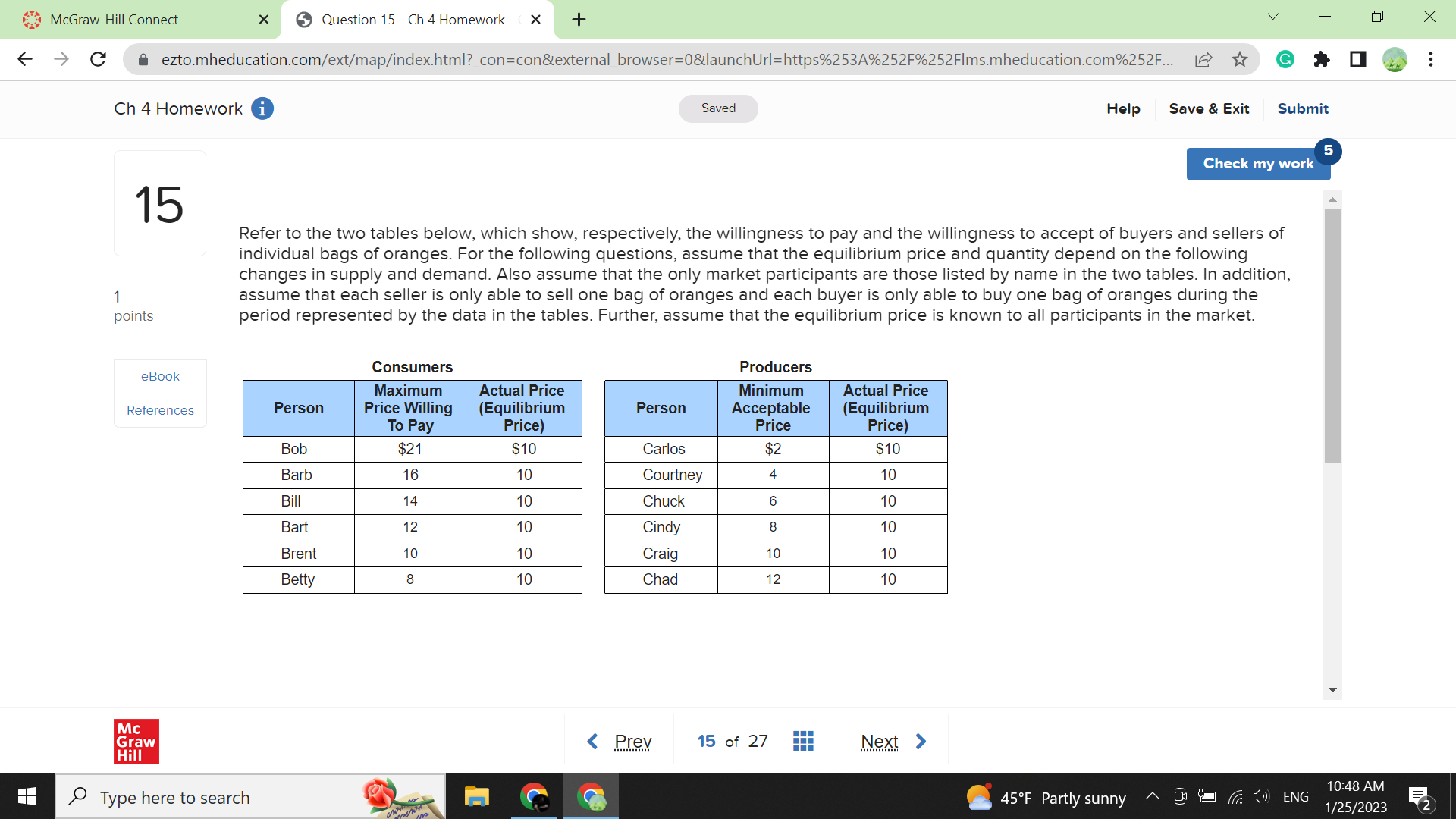  {5:3 McGraw-Hill Connect X 6 Question 15 - Ch 4 Homework