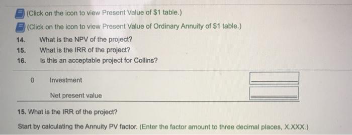eleven years. Colin' required rate of return de Click on the icon