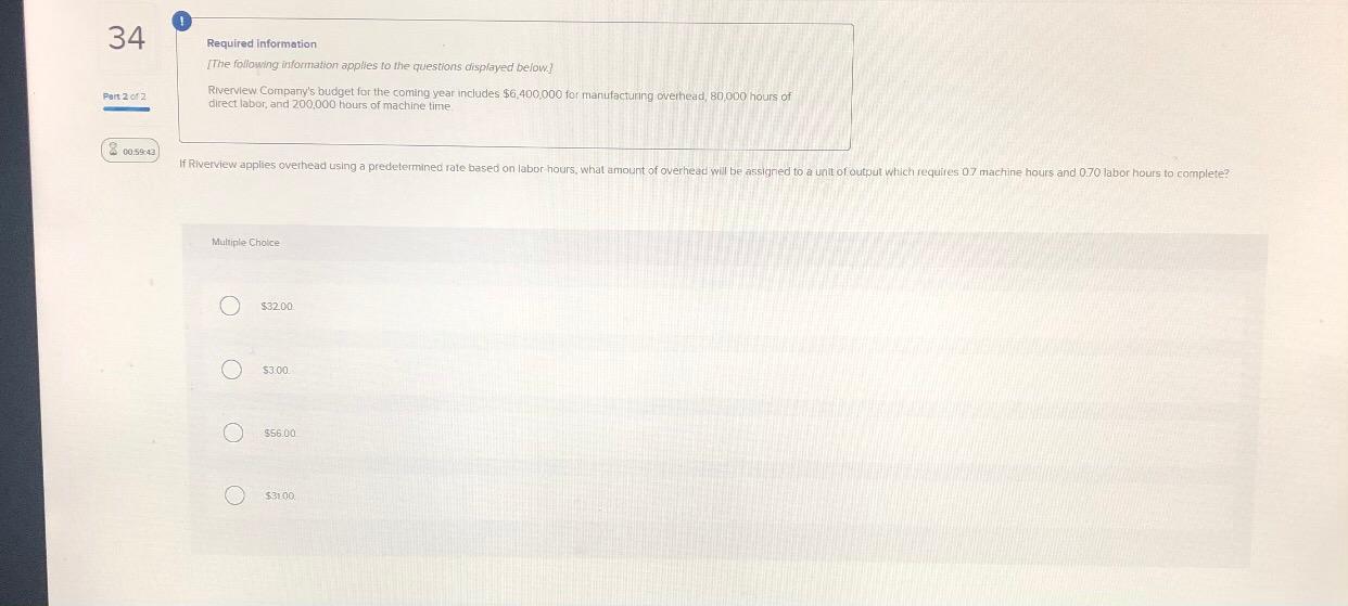 following information applies to the questions displayed below! Part 1 of 2