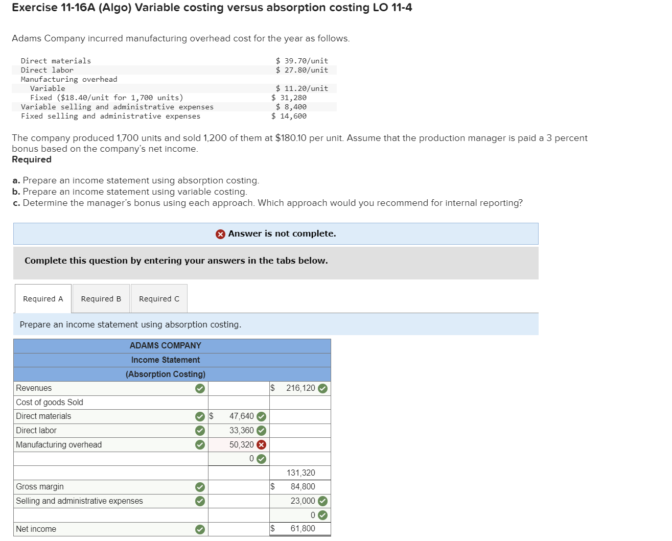  I can not figure out why the overhead is wrong. Please