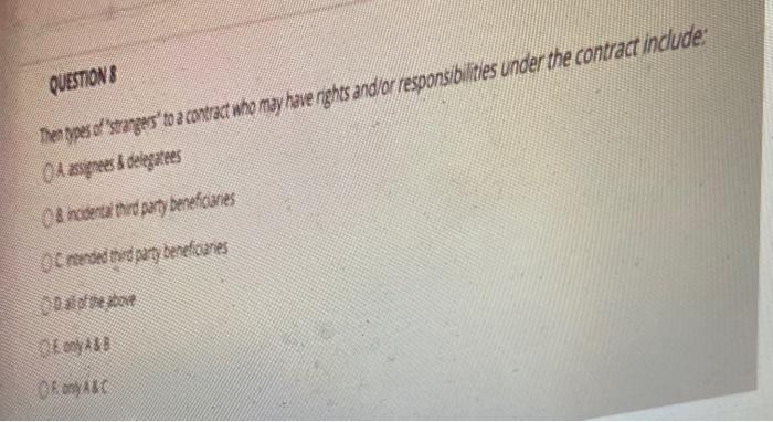  QUESTIONS Then wes stranges to a contract who may have rights