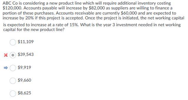 ABC Co is considering a new product line which will require