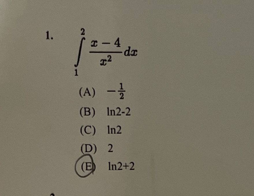 (B) D) 1112-2 ln2 2 1112+2