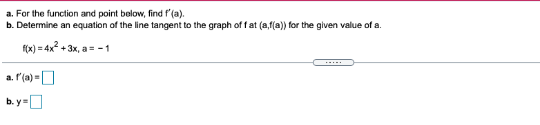 Need help understanding these questions please a. For the function and point