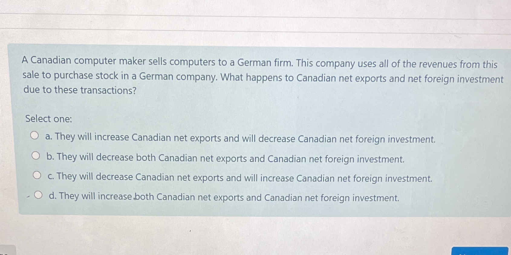11. Which is correct option A Canadian computer maker sells computers to
