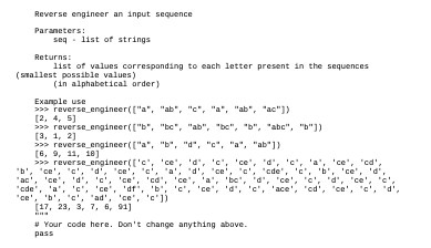  Reverse engineer an input sequence Parancters : soq . list of