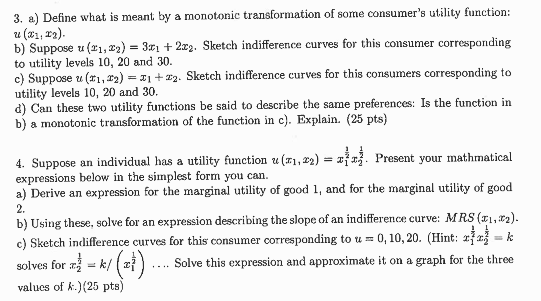 Could you help me solve these 2 problems about microeconomics? 3. a.)