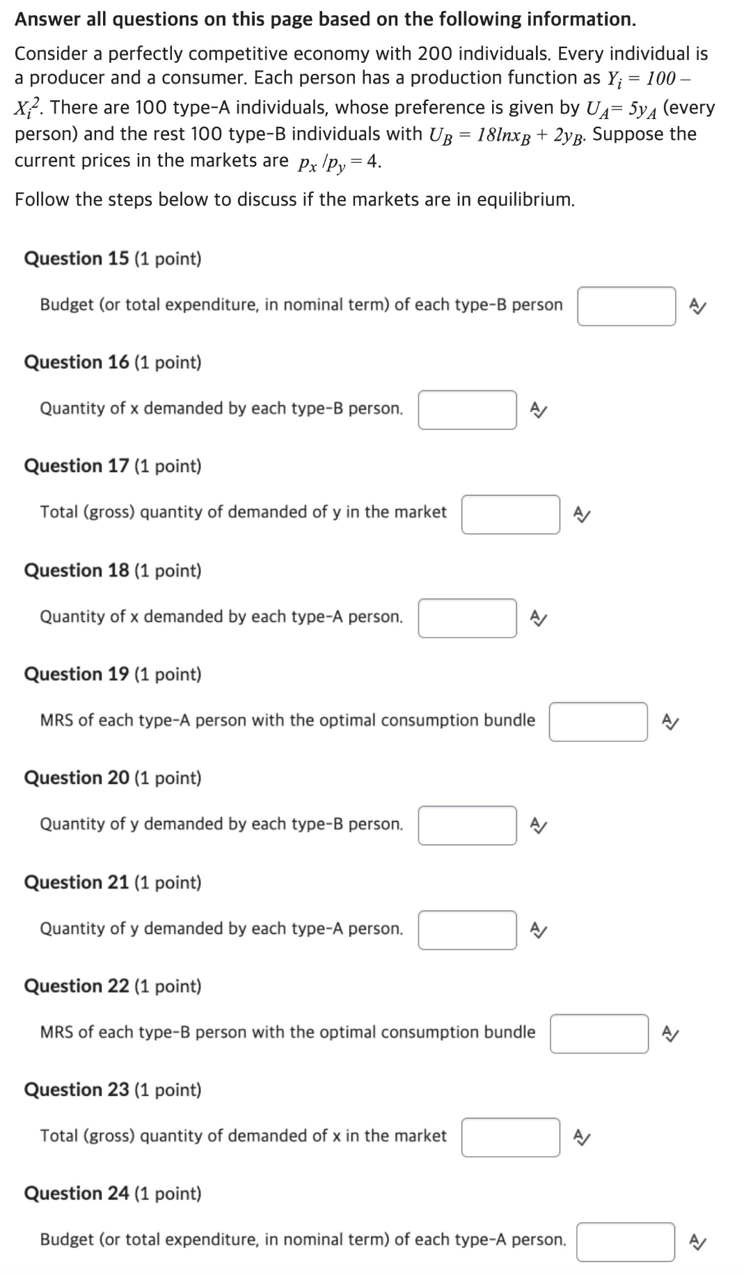 please answer Answer all questions on this page based on the following