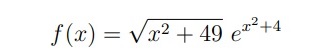 Find the derivative of the following function using appropriate rules. Show all