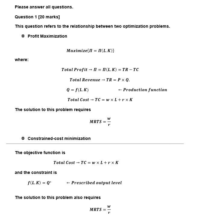  Please answer all questions. Question 1 [20 marks] This question refers