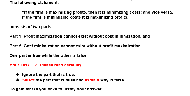 to the relationship between two optimization problems. @ Profit Maximization Maximize{n =