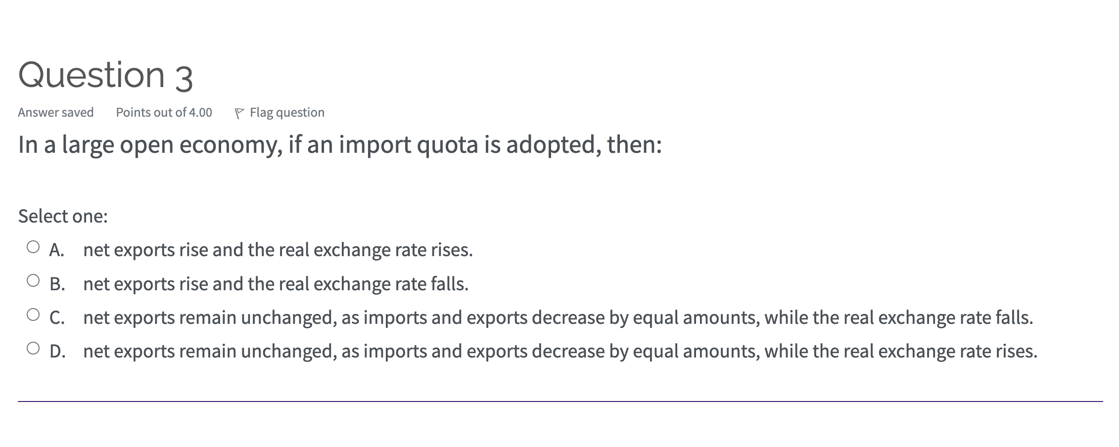 Question 3 Answer saved Points out of 4.00 \\'7 Flag question