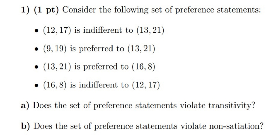 Please, solve this problem 1) (1 pt) Consider the following set of