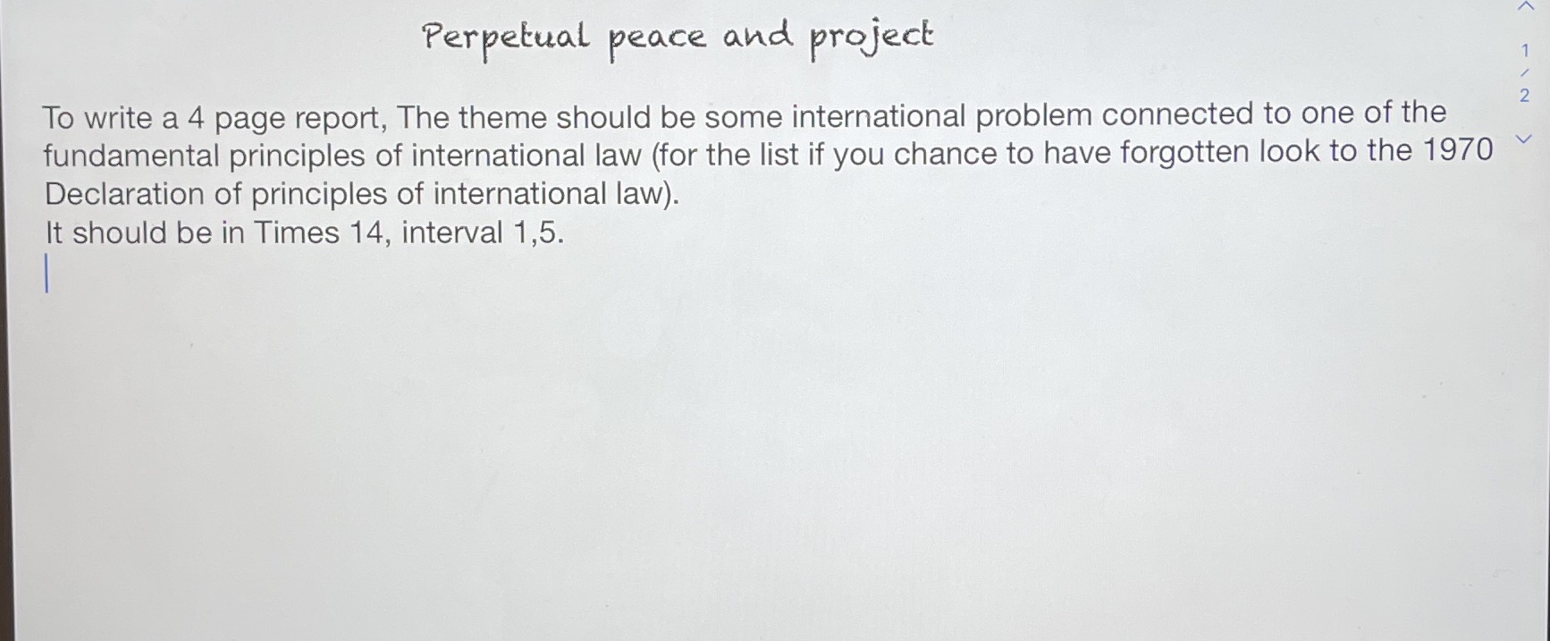 To write a 4 page report, The theme should be some international