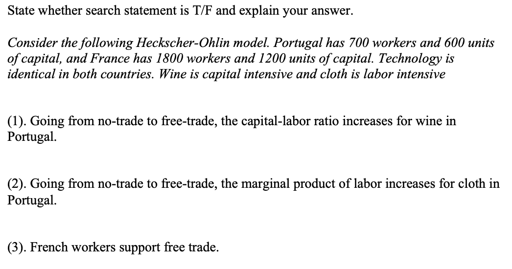  State whether search statement is T/F and explain your answer. Consider