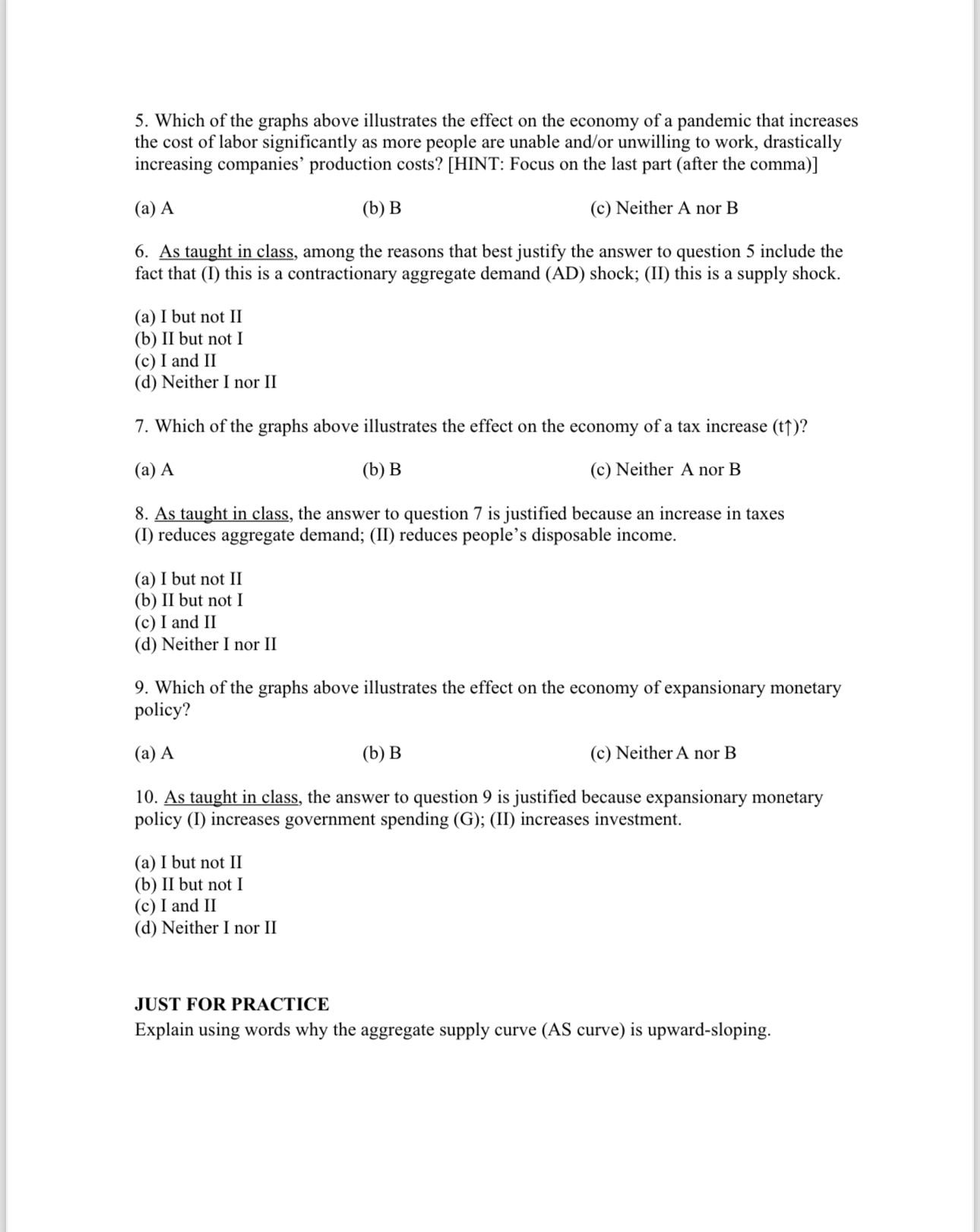 14 Spring 2024 Prof. Cristian Pardo Due: Wednesday, April 17 The Aggregate