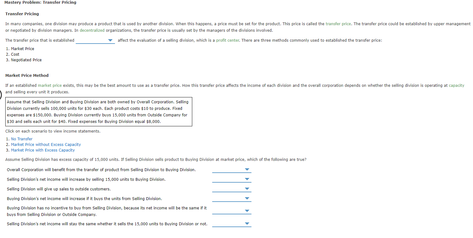 investment center required. One way to measure operating profit in relation to