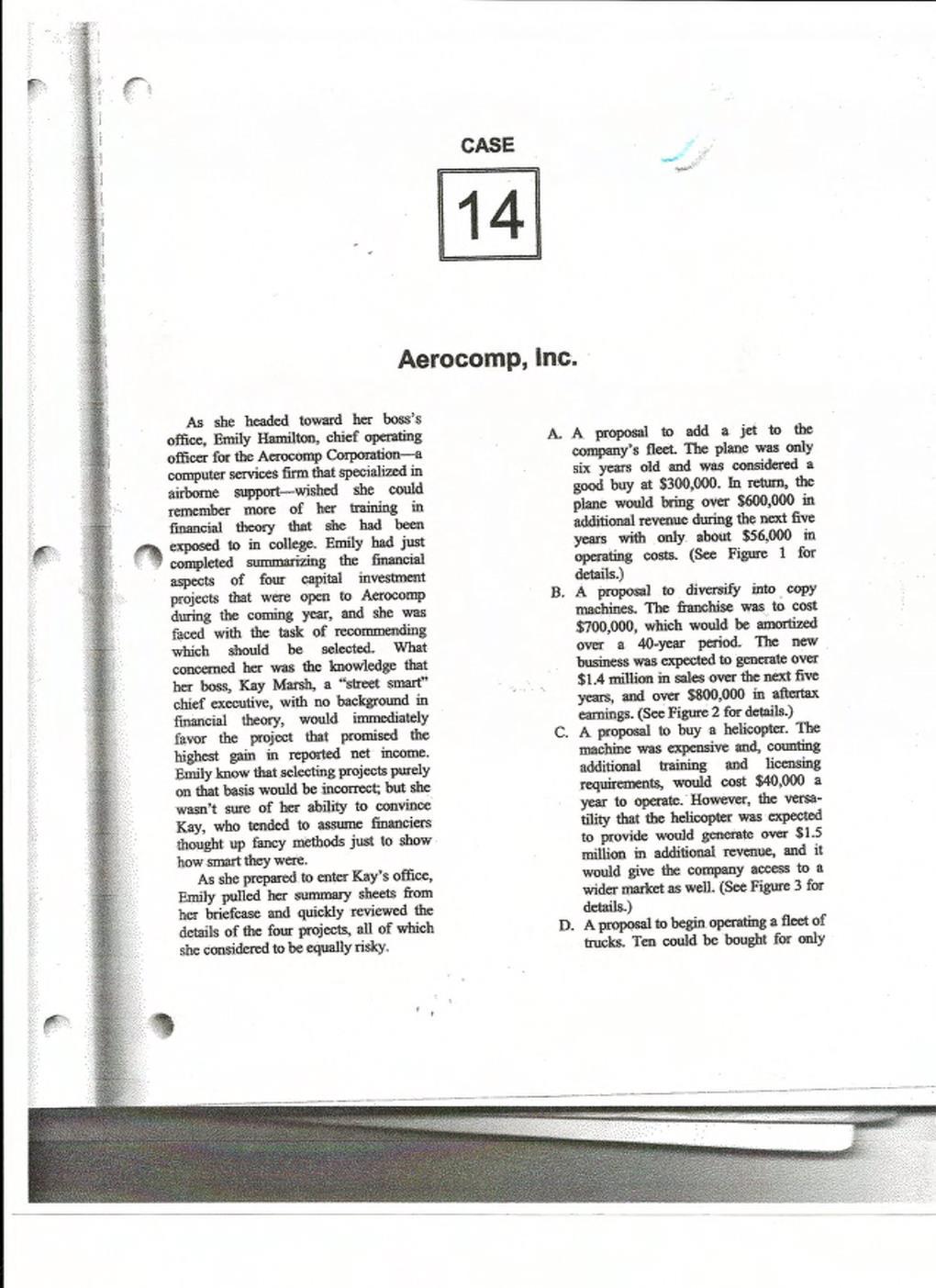  Answer Questions 6 and 7 please! Thank you. CASE 14 Aerocomp,