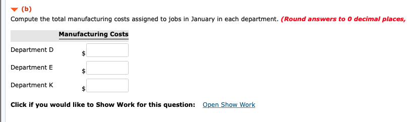 cost system in each of its three manufacturing departments. Manufacturing overhead is