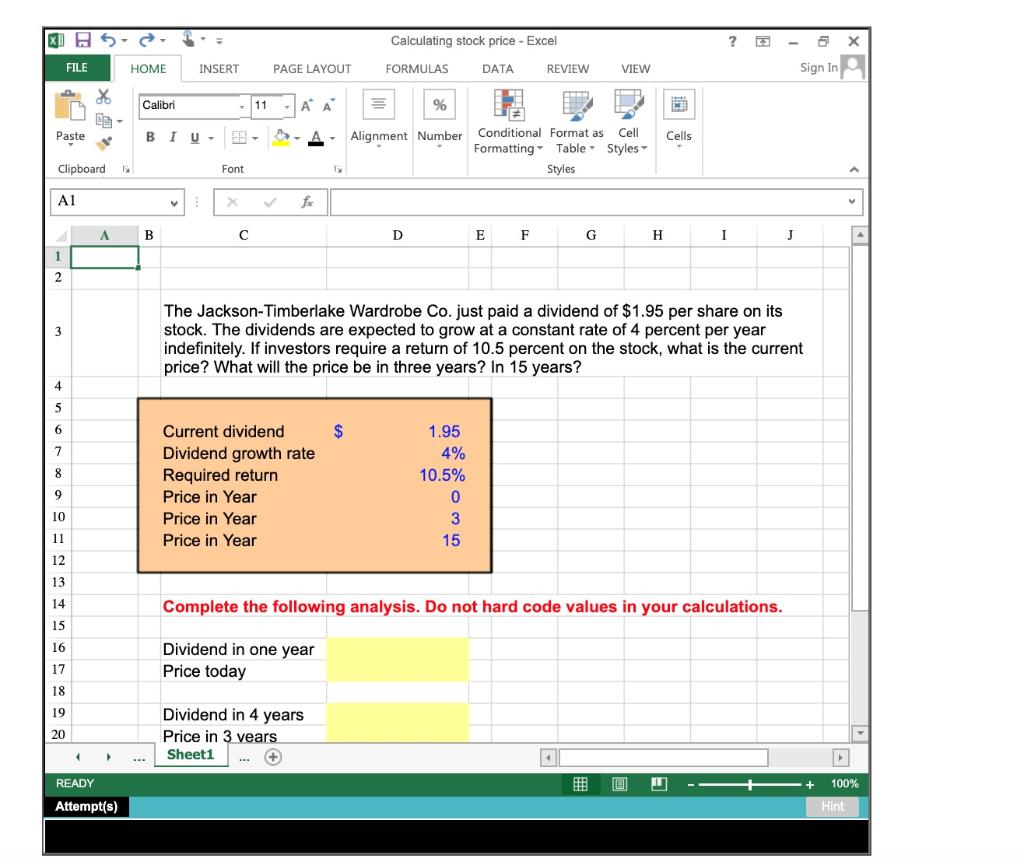 Use the financial formula to do this question. US- ? E Calculating