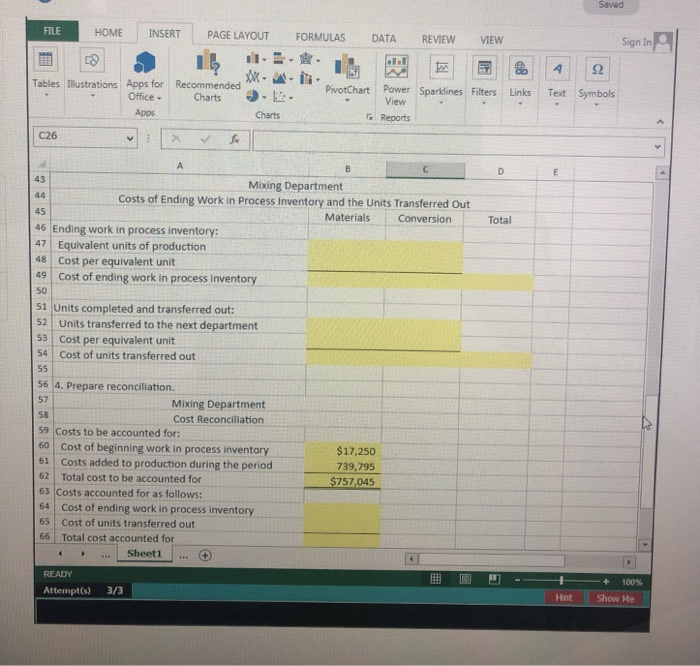 weighted average method 4. Prepare a cost reconciliation report B5- FILE HOME