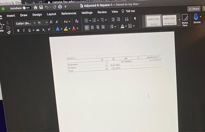 R-Square, Round your answer to three decimal places as needed. Adjusted R-Square.docx
