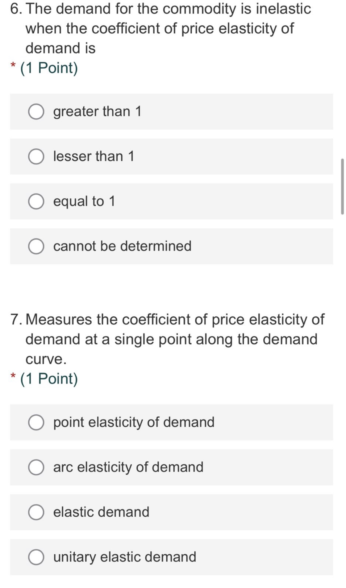 cannot be determined. 10. Given the Q-intercept of the demand curve of