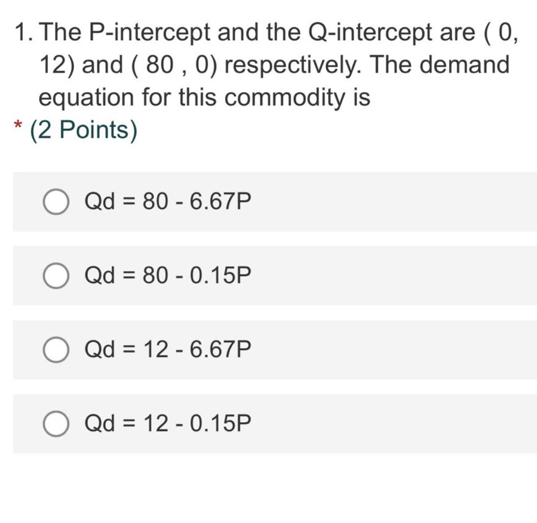 level of 30 units is * (2 Points) 0 cannot be determined.