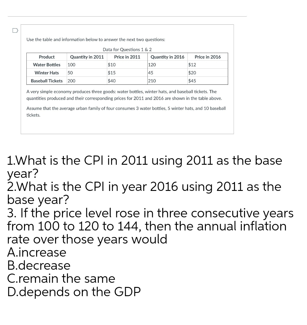 answer ASAP Use the table and information below to answer the next