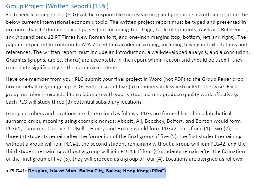 nature. This case provides the opportunity to use the economic knowledge and