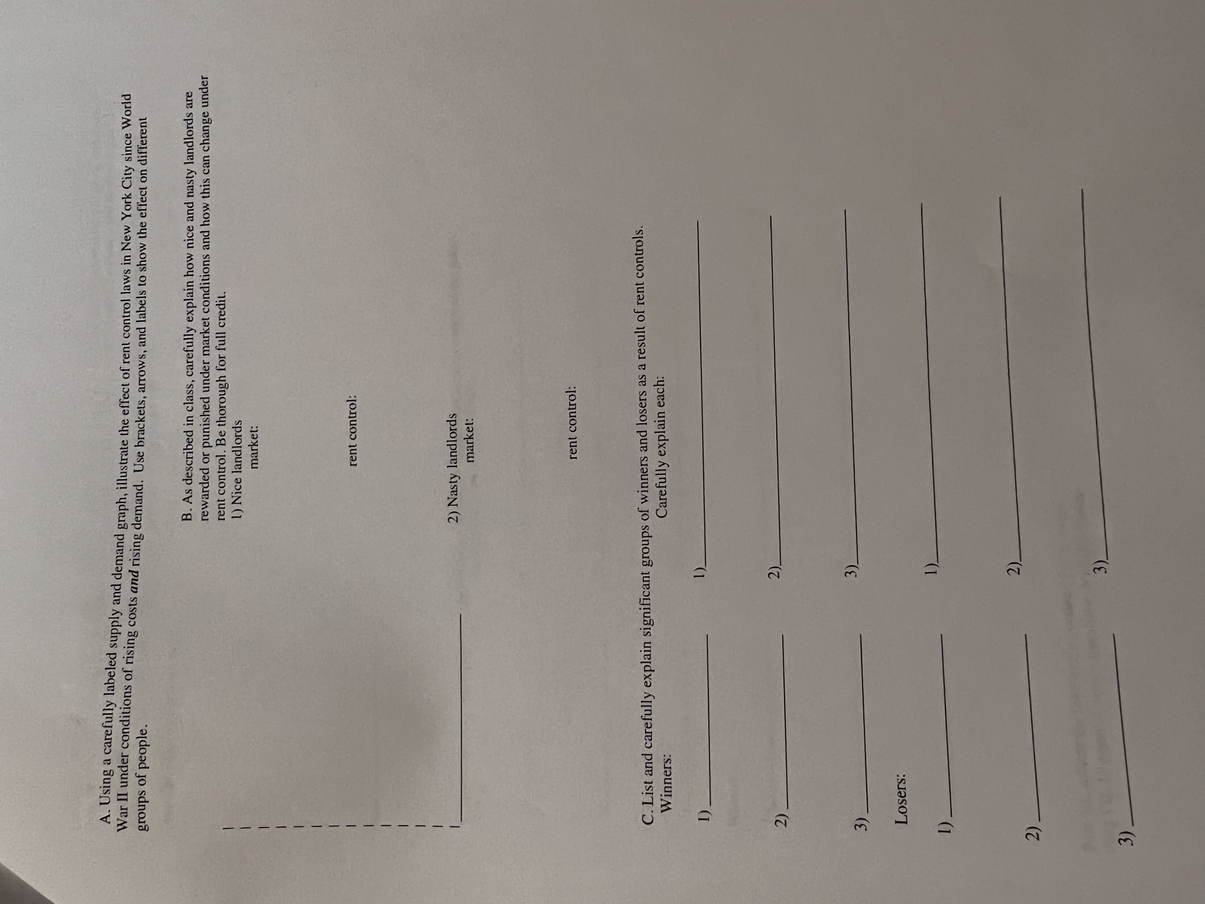 A. Using a carefully labeled supply and demand graph, illustrate the