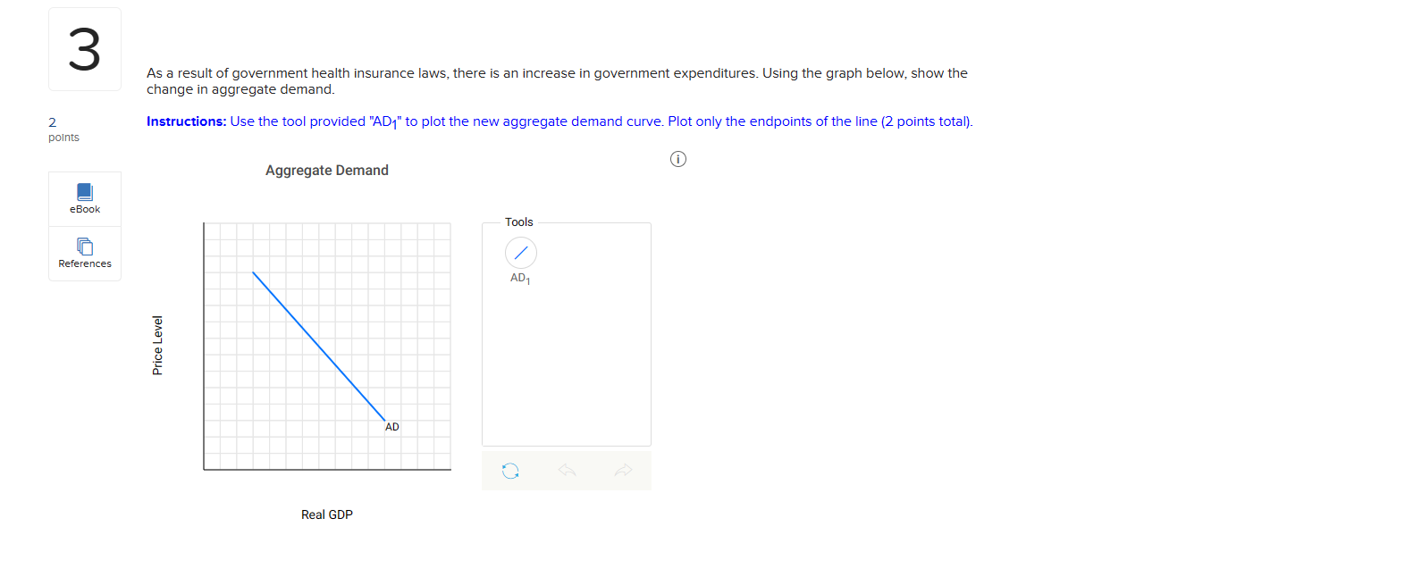 of real GDP supplied for the country of Utopia at various price