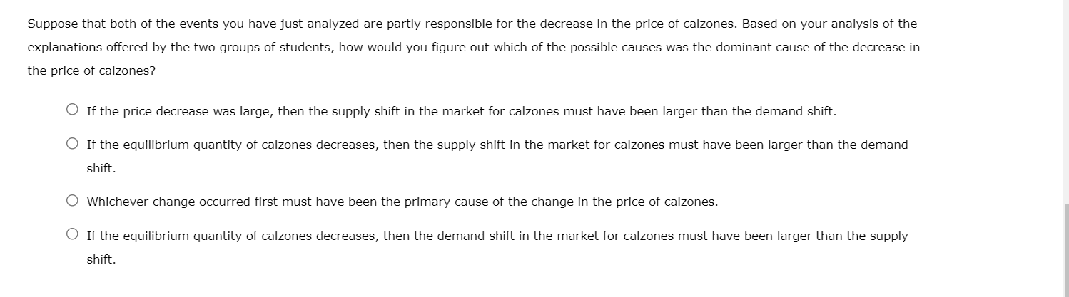 cause of the price decrease. Some students suggest that the price decreased