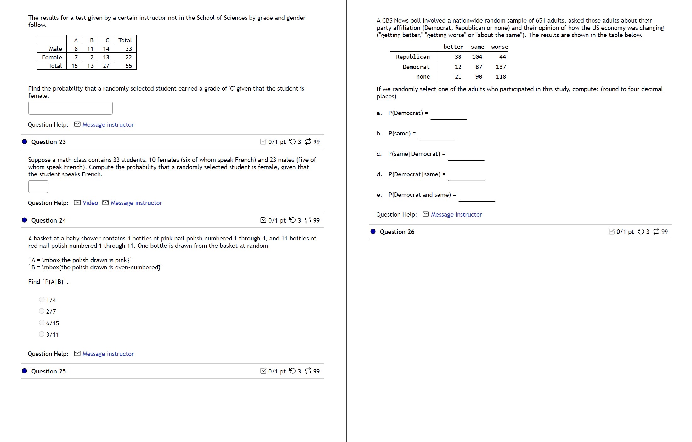  The results for a test given by a certain instructor not