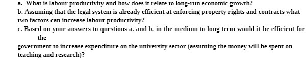  a. What is labour productivity and how does it relate to