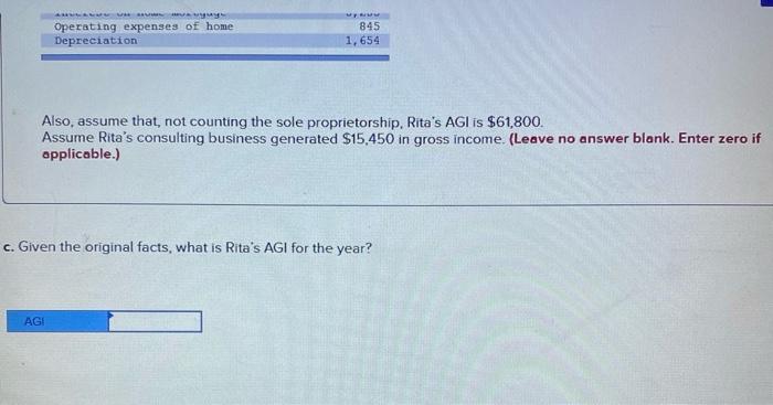 to the questions displayed below.] Rita owns a sole proprietorship in which
