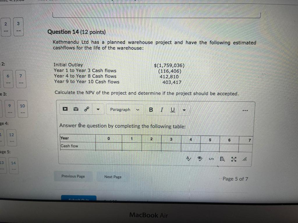  2 3 Question 14 (12 points) Kathmandu Ltd has a planned