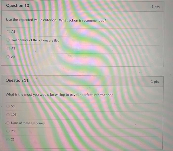 incoming material for quality improvement purposes. The payoff table is below. Based